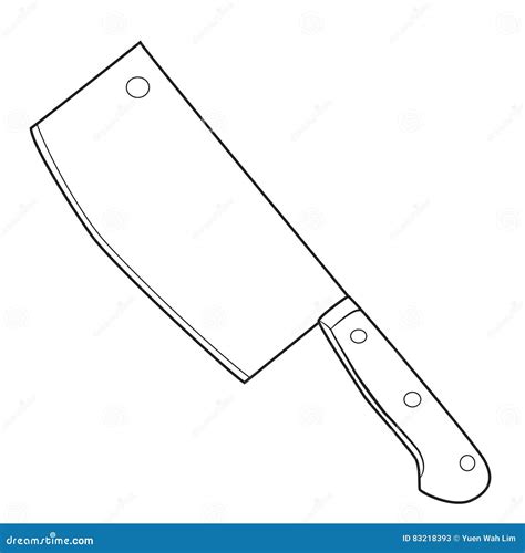 Isolated Butcher Knife Cartoon Drawing Vector Illustration