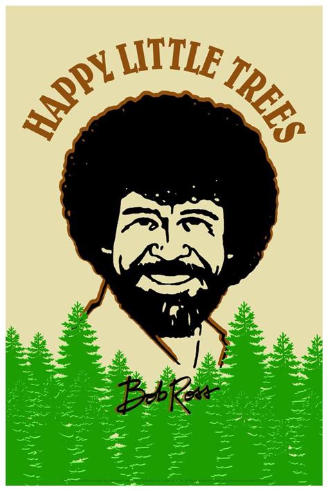 Bob Ross Happy Little Trees Retro Art Bob Ross Poster Bob Ross