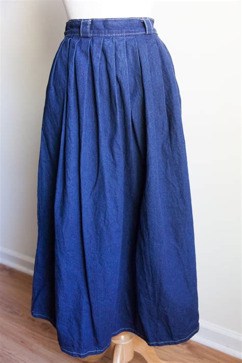 Vintage 80s Denim Prairie Skirt Vintage Prairie Skirt 80s Etsy