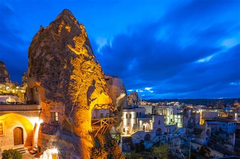 Premium Photo Cappadocia City Skyline At Night In Goreme Turkey