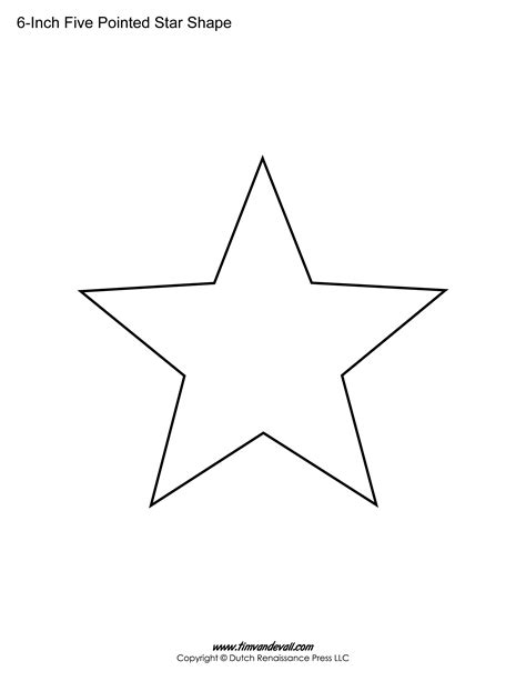 Printable Five Pointed Stars Tims Printables