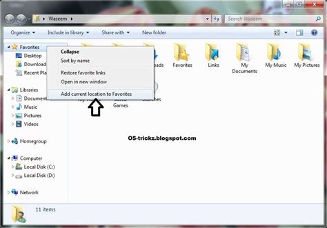 How To Add Or Remove Your Own Favorite Folder To Favorites As A Shortcut In Windows Seven