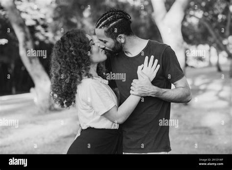 Black Valentine Couple In The Park In Love Passionate Couple Of Lovers