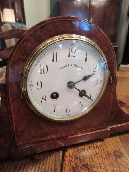 Late 19th Century Burr Walnut Inlaid Striking Mantel Clock Sturmans