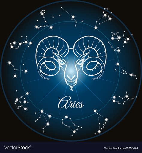 Zodiac Sign Aries Royalty Free Vector Image Vectorstock
