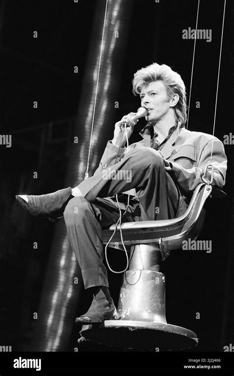 British Pop Singer David Bowie Pictured Performing In Concert At