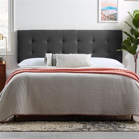 Rest Haven Upholstered Square Tufted Headboard With Two Dual Usb Ports