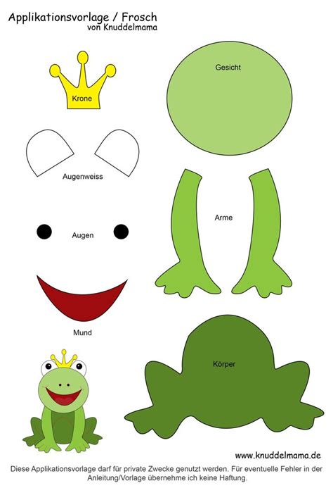 FroschVorlage | Frog crafts, Frog template, Preschool crafts