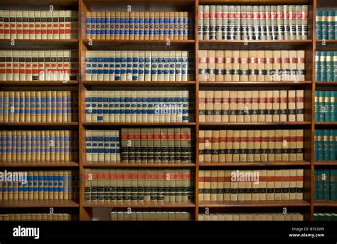 Law Library Close Up Detail Of Books On Shelves Stock Photo Alamy