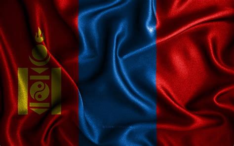 Download Wallpapers Mongolian Flag 4k Silk Wavy Flags Asian