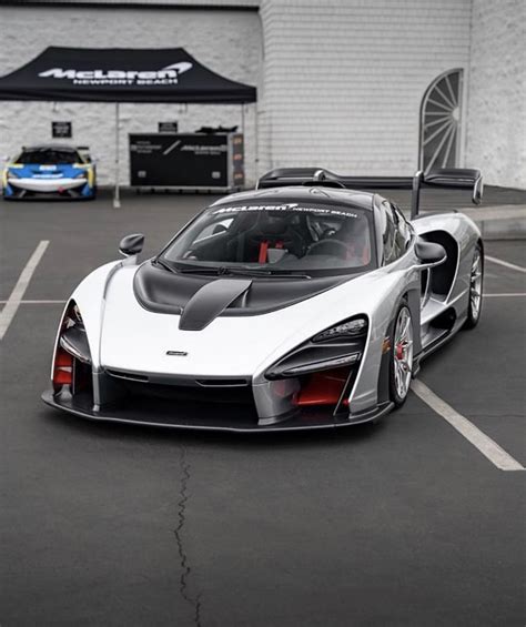 Mclaren Senna Painted In Liquid Silver W Red Accents And Exposed Carbon Fiber Photo Taken By
