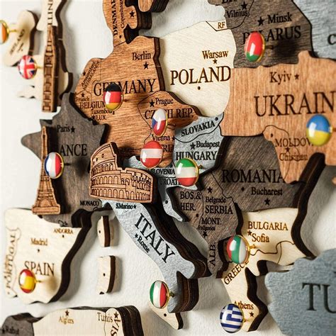 Wooden World Map Wall Decor Travel Map With Pins Wooden World Map