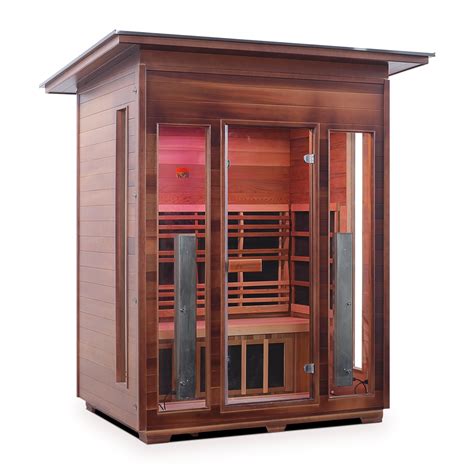 Three Person Outdoor Infrared Sauna Rustic Series