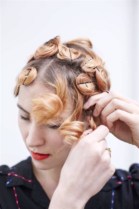 this pin curls hair tutorial delivers bouncy waves without a curling iron pin curl hair diy