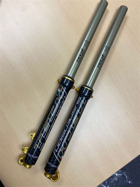 Tech Trials Forks 39mm Gold Bottom Olive Aluminium Tubes With Tech