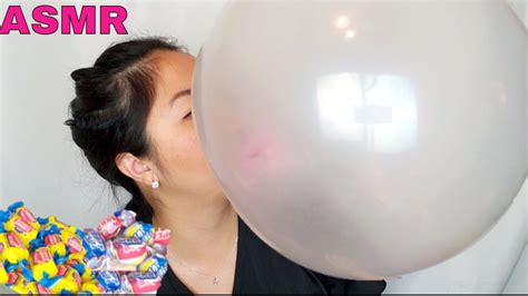 Asmr Blowing Biggest Bubble Gum Bubbles Soft Gum Chewing Soft