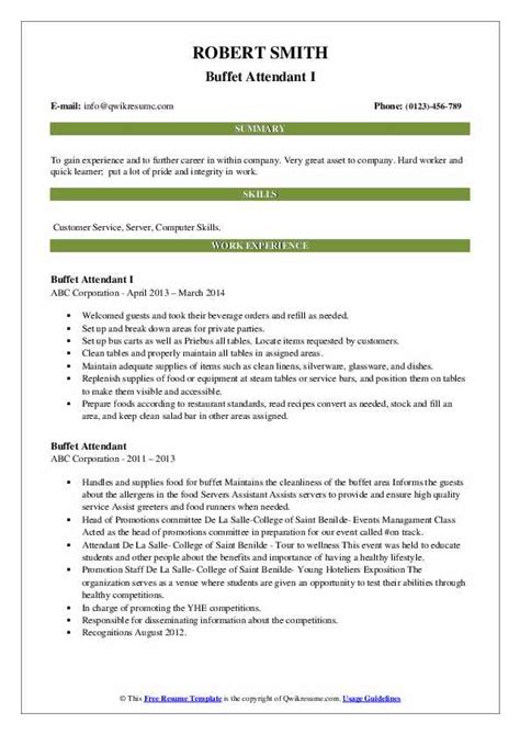 Here's how to choose the right one for you. Buffet Attendant Resume Samples | QwikResume