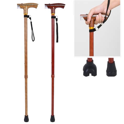Lightweight Walking Sticks Folding For Old Man Safe Crutch Telescopic Multi Function Flashlight