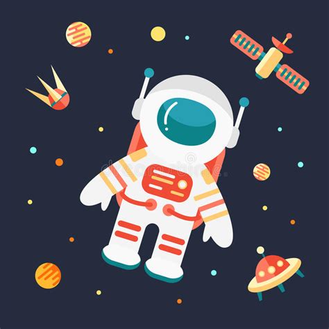 Astronaut In Outer Space Stock Vector Illustration Of Character 81047681