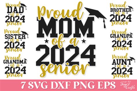 1 Proud Mom Of A 2024 Senior Svg Png Designs And Graphics