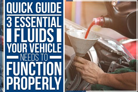 Quick Guide 3 Essential Fluids Your Vehicle Needs To Function Properly