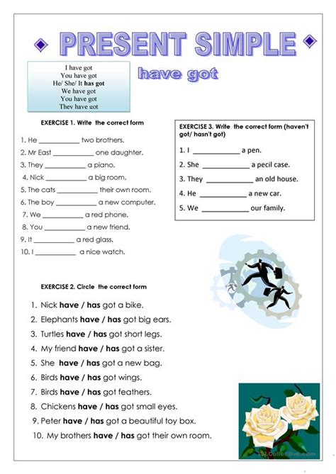 To Be And Have Got Present Simple English Esl Worksheets