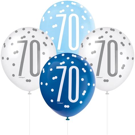 Blue 70th Birthday Decorations 70th Birthday Balloons 70th Etsy Uk
