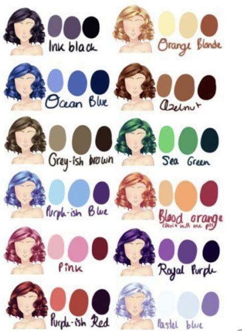 Hair Colour Ideas In 2021 Skin Color Palette Anime Hair Color