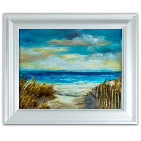 Oceanside Beach Framed Print On Canvas Beach Canvas Painting