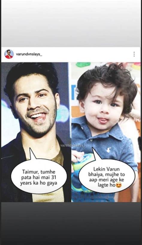 Varun Dhawan Compared Himself To Taimur In This Funny Meme We Loved It Rvcj Media