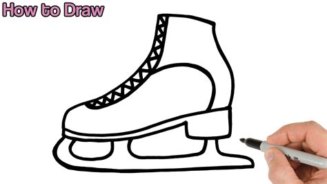 How To Draw Ice Skate Easy Youtube