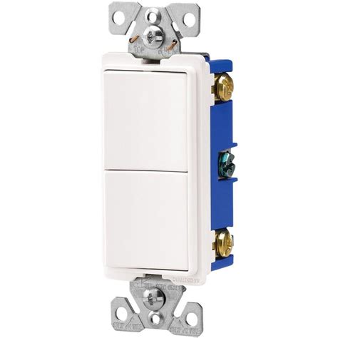 Leviton 15 Amp Combination Double Switch White R62 05224 2ws The