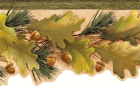 Oak Leaves And Acorns Wallpaper Border Clearance