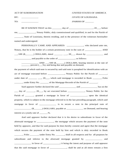 Act Subordination Form Fill Out And Sign Printable Pdf Template
