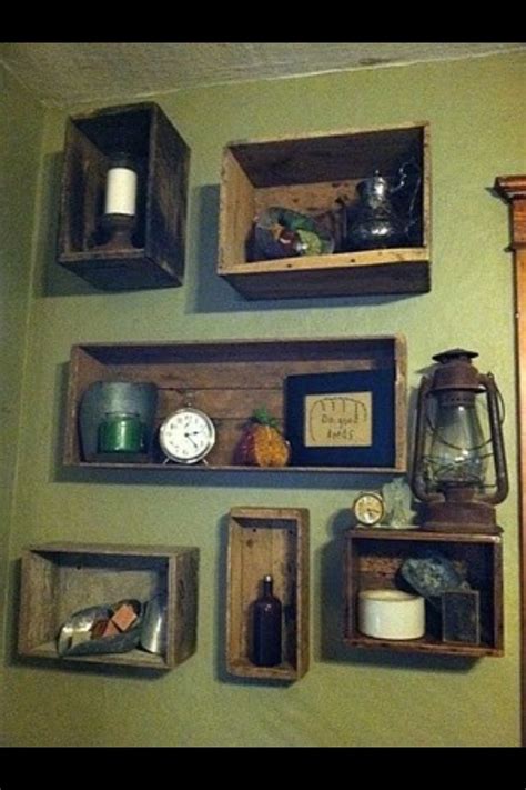 Primitive Items In Old Wooden Crates For The Wall Very Cute