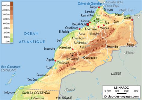 Carte Géographique Du Maroc Vacances Guide Voyage