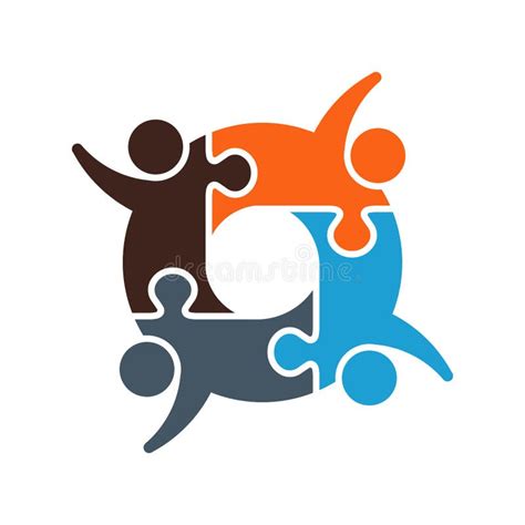 Teamwork Puzzled Cooperation Logo Stock Image Image Of Multitasking