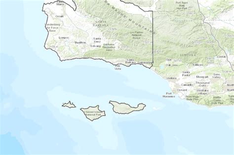 Santa Barbara County Wall Map Ubicaciondepersonascdmxgobmx