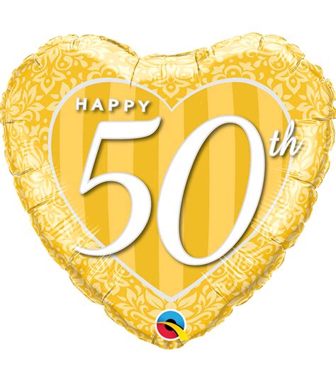 Happy 50th Damask Heart 18 Balloon Lets Party Forever