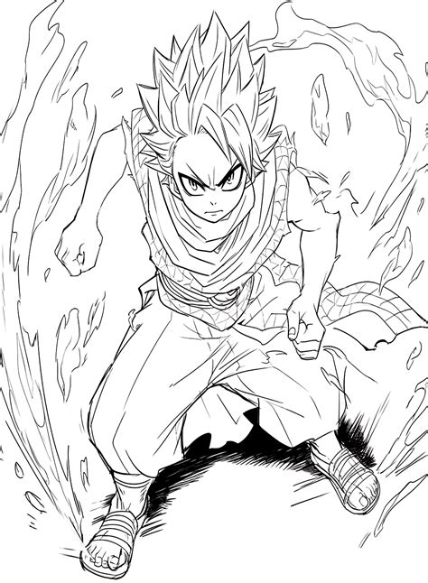 Fairy Tail Natsu Dragneel Coloring Page Free Printable Coloring Pages