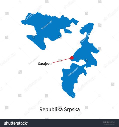 Detailed Vector Map Republika Srpska Capital Stock Vector Royalty Free