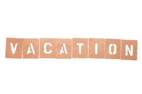 Alphabet Stencils Spelling Out The Word Vacation Stock Photo Download