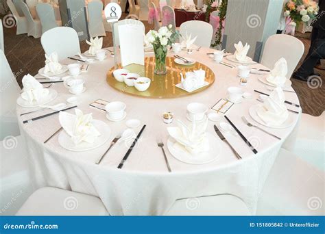 A Table Setting Layout For Dining At An Asian Chinese Restaurant Stock