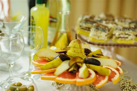 Banquet Table With Different Fruits Stock Image Image Of Event Food
