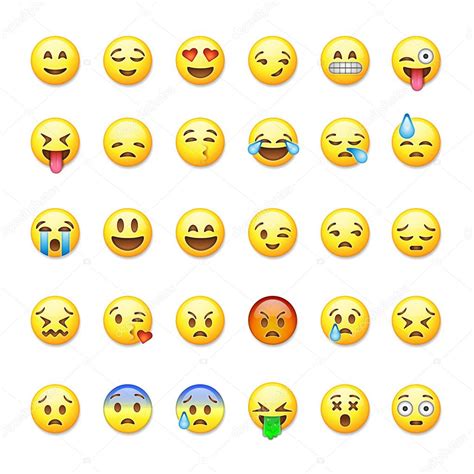 conjunto de emoticonos emoji aislado sobre fondo blanco ilustración vectorial 2022