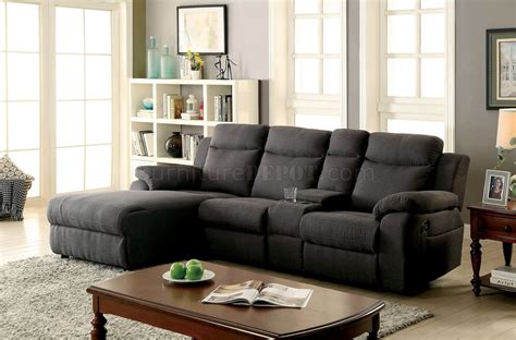 The tambo reclining sectional from ashley furniture comes in a slate gray marbled fabric with a slight shimmer to mimic the look of leather. Kamryn Reclining Sectional Sofa CM6771GY in Gray Fabric