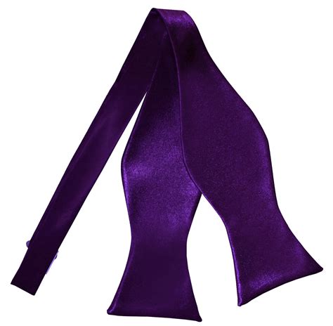 Dqt Satin Plain Solid Purple Formal Classic Mens Self Tie Bow Tie
