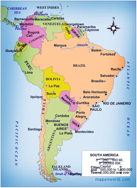 South America Map Usa