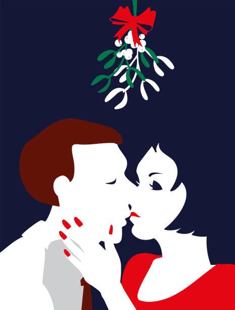 Mistletoe Kiss Illustrations Royalty Free Vector Graphics And Clip Art