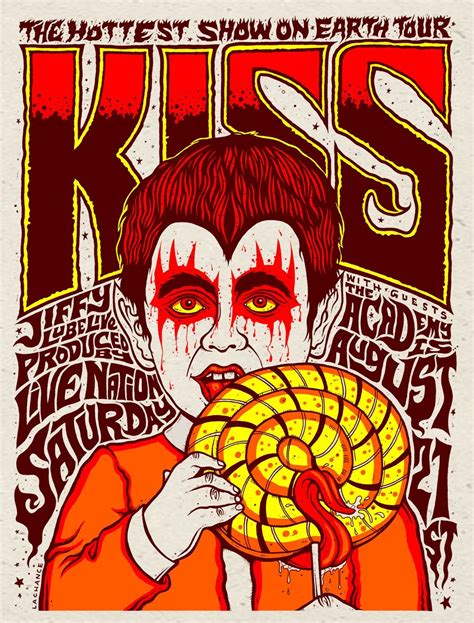 Kiss Hand Printed Silkscreen Concert Poster Etsy Concert Poster